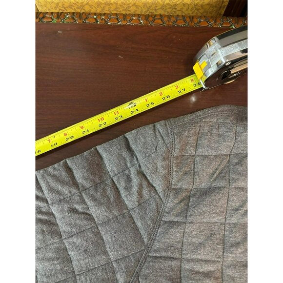 Quilted Gray Hooded Pullover Sweatshirt With Kangaroo Pocket‎ & Button Closure - Picture 12 of 16